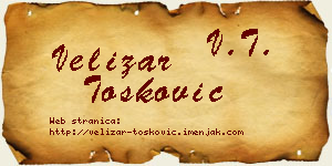 Velizar Tošković vizit kartica